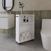 White Rolling Storage Cart with Versatile Compact Design