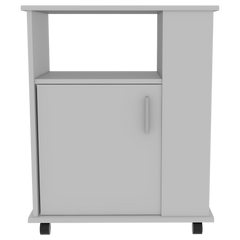 Tournament 6-Shelf 1-Door 3-Drawer 2-piece Kitchen Set, Kitchen Island and Kitchen Cart White and Light Oak