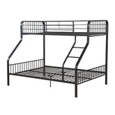 Gunmetal Twin XL/Queen Bunk Bed with Built-in Ladder