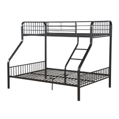 Gunmetal Twin XL/Queen Bunk Bed with Built-in Ladder