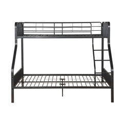 Gunmetal Twin XL/Queen Bunk Bed with Built-in Ladder