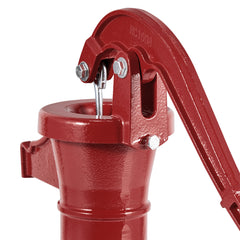 Well Hand Pitcher Pump, 25 ft Maximum Lift, Antique Cast Iron Manual Hand Water Pump, NPT 1-1/4 in Connection, Easy Installation, Old Fashioned for Outdoor Garden, Pond, Backyard, Farm, Red