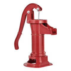 Well Hand Pitcher Pump, 25 ft Maximum Lift, Antique Cast Iron Manual Hand Water Pump, NPT 1-1/4 in Connection, Easy Installation, Old Fashioned for Outdoor Garden, Pond, Backyard, Farm, Red