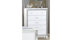 Sterling Mirror Framed 5-Drawer Chest Made With Wood in WHITE Color same as G150108472 (NJ inventory)