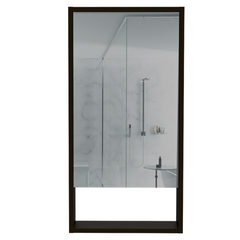 Medicine Single Door Cabinet 35" H, Two Interior Shelves, One External Shelf, Black
