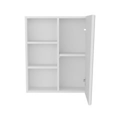Medicine Cabinet, 1 Door, 5 Shelves, 1 Mirror, White