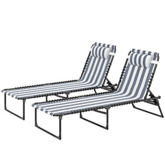Outdoor Chairs,2 Folding Chaise Lounge