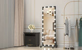 Hollywood Full Length Mirror with Lights Full Body Vanity Mirror with 3 Color Modes Lighted Standing Floor Mirror for Dressing Room Bedroom Wall Mounted Touch Control Black 63x24inch