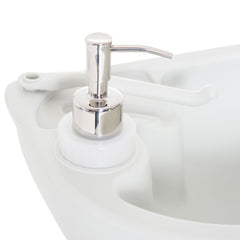kleankin Portable Camping Sink, Handwashing Station Basin with 4.5 Gallon Tank, 6.3 Gallon Recovery Tank, Rolling Wheels & Soap Dispenser for RV, Outdoor Events, Gatherings, HDPE, White
