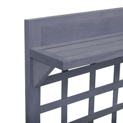 Outsunny 41" Raised Garden Bed with Trellis on Wheels, Wooden Elevated Planter Box with Legs and Bed Liner, for Flowers, Herbs & Vegetables, Gray