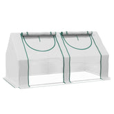 Outsunny 6' x 3' x 3' Portable Greenhouse, Garden Green House with 2 PE/Plastic Covers, Steel Frame and 2 Roll Up Windows, Clear