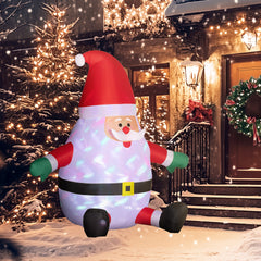 Outsunny 6' Inflatable Christmas Santa Claus with Rotating Magic Ball Light, Blow-Up Outdoor Yard Display for Lawn Garden Party