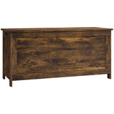 HOMCOM 39.4 inch Storage Chest w/ 2 Safety Hinges, Wooden Box, Rustic Brown