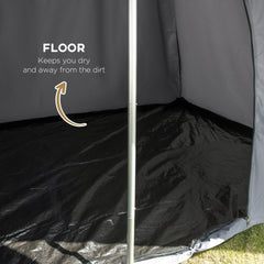 Outsunny 15.4'x15.4'x8.5' Teepee Tent, Waterproof Camping Tent with Porch Area, Floor and Carry Bag, for 2-3 Person Outdoor Backpacking Camping Hiking, Coffee