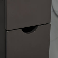 HOMCOM 54" Tall Bathroom Storage Cabinet, Freestanding Linen Tower with 2-Tier Shelf and Drawers, Narrow Side Floor Organizer, Brown