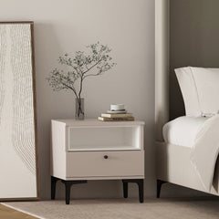 Nightstand in Pale Rose and White
