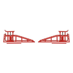 Auto Car Truck Service Ramps Lifts with Pedal, Garage Car Lift Hydraulic Ramps 5 Ton,Automotive Hydraulic Lift Repair Frame Lift(2 Pack) red color