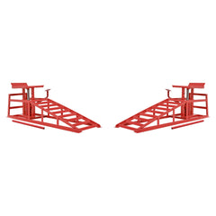 Auto Car Truck Service Ramps Lifts with Pedal, Garage Car Lift Hydraulic Ramps 5 Ton,Automotive Hydraulic Lift Repair Frame Lift(2 Pack) red color