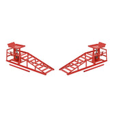 Auto Car Truck Service Ramps Lifts with Pedal, Garage Car Lift Hydraulic Ramps 5 Ton,Automotive Hydraulic Lift Repair Frame Lift(2 Pack) red color