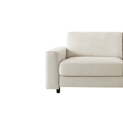 Modern Minimalist 3-Seater Corduroy Sofa, Beige, Suitable for Daily Home Use