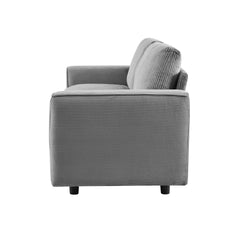 Modern Minimalist 2-Seater Corduroy Sofa, Grey, Suitable for Daily Home Use