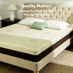12-Inch Queen Mattress – Copper Infused Cooling Gel Foam Bed, 7-Zone Pressure Relief, Air Layer Comfort Cover, Medium Firm Support Made in Japan