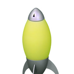 10.5" Tall Acrylic Kids Table Lamp, Rocket Ship design, Yellow