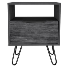 Vienna Nightstand, Shelves, Hairpin Legs