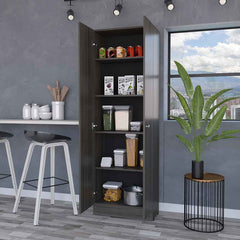 Virginia Double Door Storage Cabinet, Five Shelves