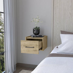 Elfrida Wall-Mounted Nightstand, Sleek Single-Drawer Design with Spacious Top Shelf
