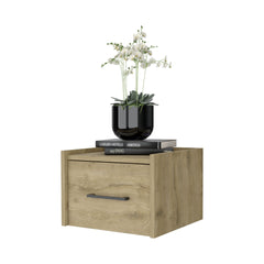 Elfrida Wall-Mounted Nightstand, Sleek Single-Drawer Design with Spacious Top Shelf