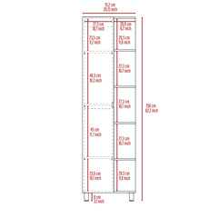 Los Angeles Linen Cabinet, Five Shelves, One Cabinet, Divisions