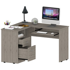 Raleigh L-Shaped Desk, Two Drawers, One Shelf, CPU Storage