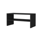 Norris shoe rack in melamine with 2 shelves,black