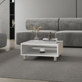 Avondale Coffee Table in Melamine with Open Storage, white