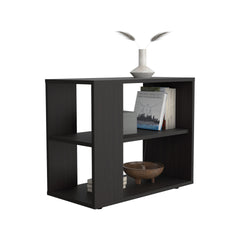 Rio Verde Side Table in Melamine with Open Storage, Wengue