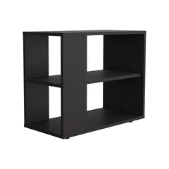 Rio Verde Side Table in Melamine with Open Storage, Wengue