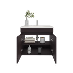 FM FURNITURE Rainbow City Vanity with 2 Doors, Wengue
