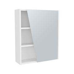 FM FURNITURE Pinedale Medicine Cabinet with Mirrored Door and Open Storage, White