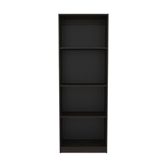 FM FURNITURE Bear Flat Bookcase with Open Storage and 4 Shelves ,Stained Walnut