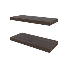 FM FURNITURE Iva Floating shelf in melamine x2 ,Sienna Oak
