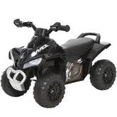 Aosom NO Power Kids Ride On Push Car, Ride Racer, Foot-to-floor Sliding Car, Walking ATV Toy with Music, Lights, for 1.5-3 Years Old, Black