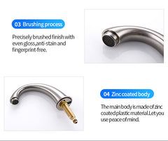 Brushed Nickel Widespread Bathroom Faucet, Waterfall Bathroom Faucets for Sink 3 Hole, 2-Handles Modern Vanity Faucet with Pop Up Drain Assembly and Lead-Free Supply Hose,8-Inch