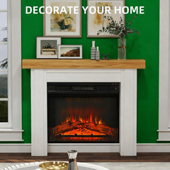 Fireplace Mantel, Freestanding Fireplace Surround with Leg for Electric Fireplaces