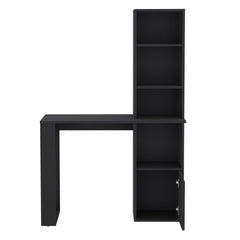 Writing Desk With Bookcase and Cabinet, Black
