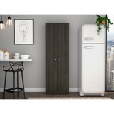 Multistorage Cabinet 71" H, Two Doors, Five Internal Shelves, Carbon Espresso / Black