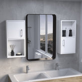 Wall Mounted Bathroom Medicine Cabinet Eak 24" H , Two Doors, Two Shelves,White