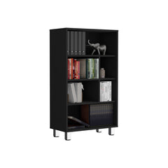 Bookcase 40.6" H, 6 shelves, 4 legs, Black