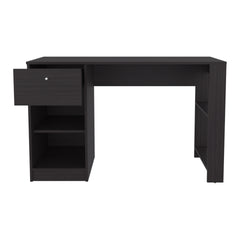 Computer Desk, 1 Drawer, 2 Shelves, Black
