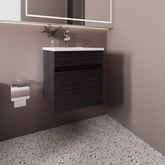 Bathroom Vanity with Sink, 1 Door, Black Wengue